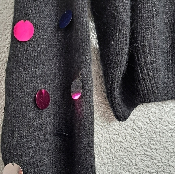 BOLO 1980's Embellished Silk, Angora Rabbit Hair & Lambs Wool Sweater - Picture 5 of 12